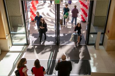 After check-in, parents went one way and their students the other to their respective programs.