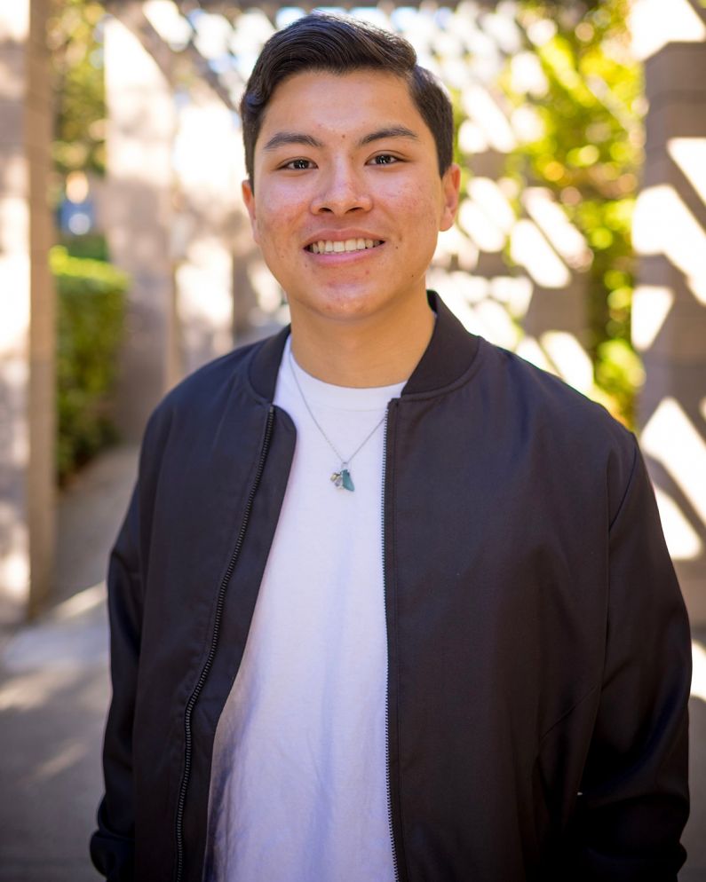 Christian Figueroa Stanford Class of 2027 poses for a portrait in Casper Courtyard in Stanford California October 12, 2023.