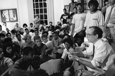 Don Kennedy with students