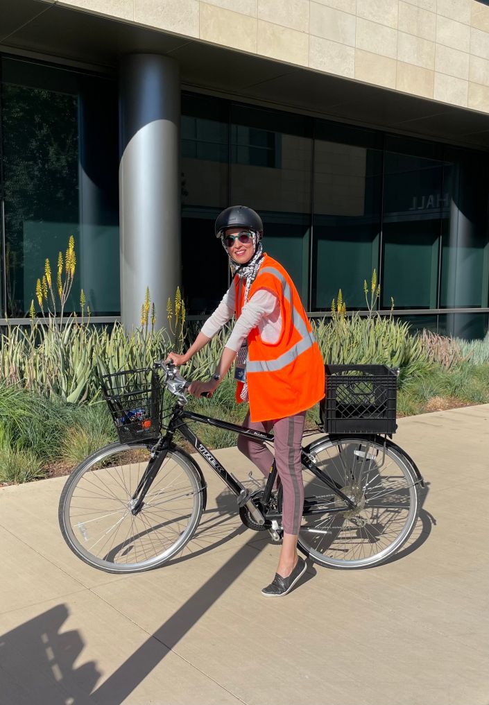 Aisha Wahab rides her bike to SRWC