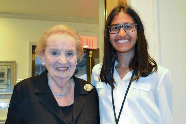 Kendra Mysore with Madeleine Albright.