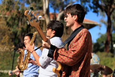 Guitar player performing