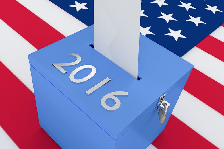 ballot box on an American flag