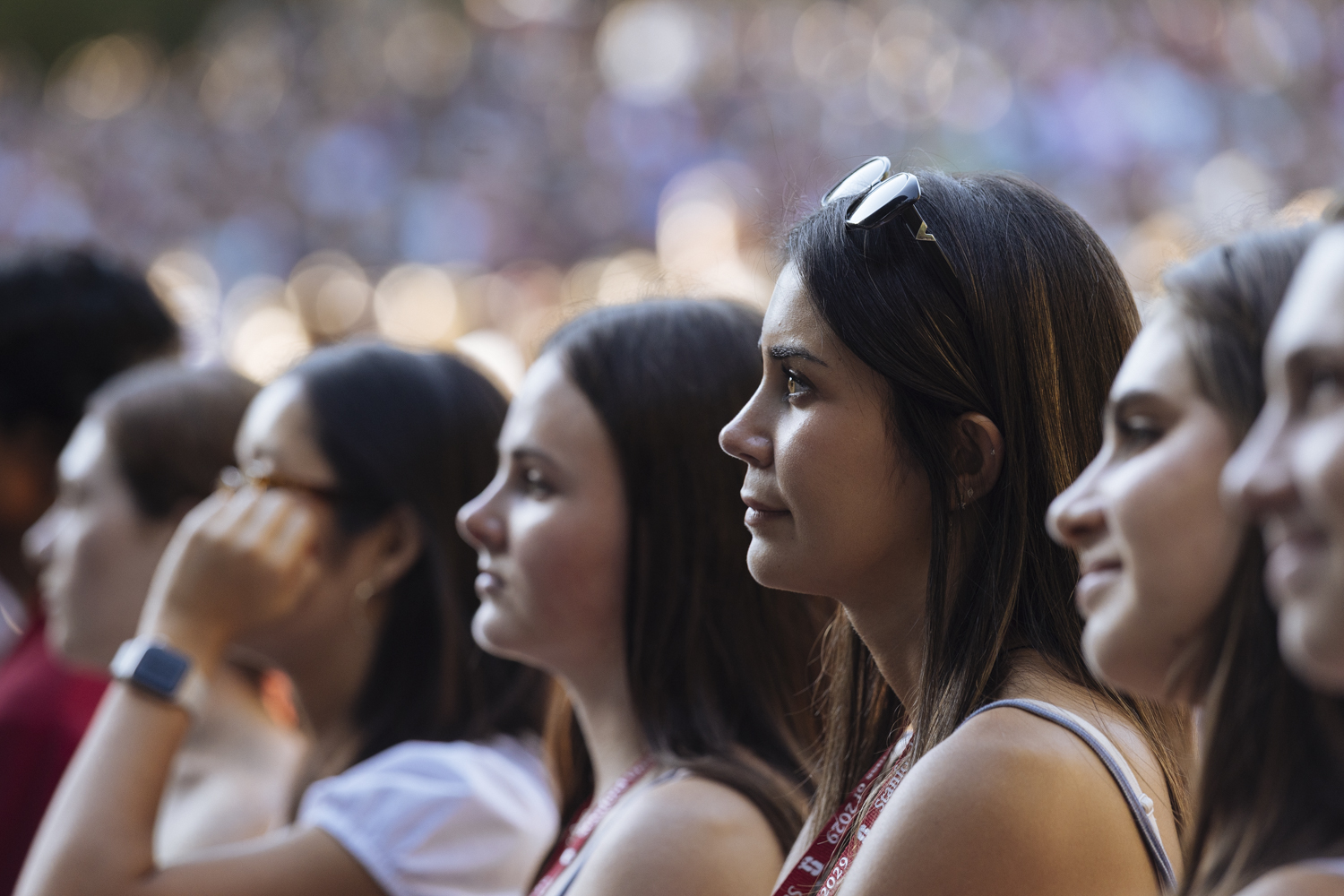 Closeup of students in the audience.