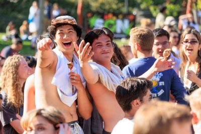 Student crowd watching performance