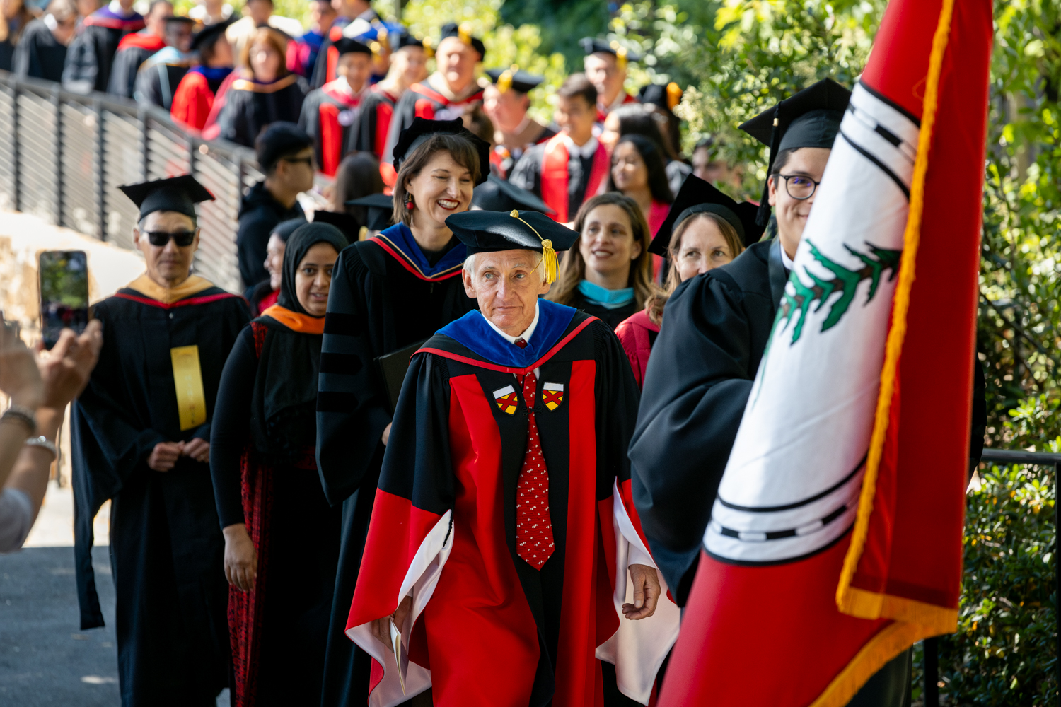Stanford President Richard Saller joins the procession at the 2024 Baccalaureate ceremony.