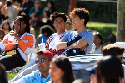 Student crowd watching performance