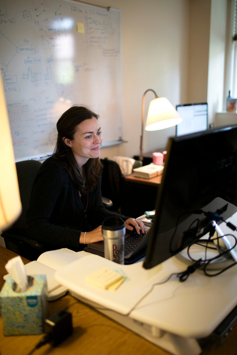 Graduate student Lucy King studies the predictors of depression in Ian Gotlib’s lab.