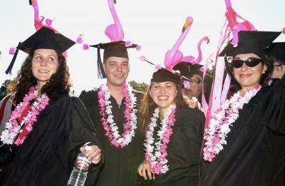 Grads with flamingoes
