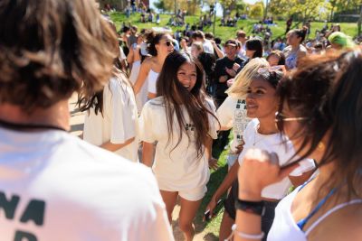 Student crowd watching performance