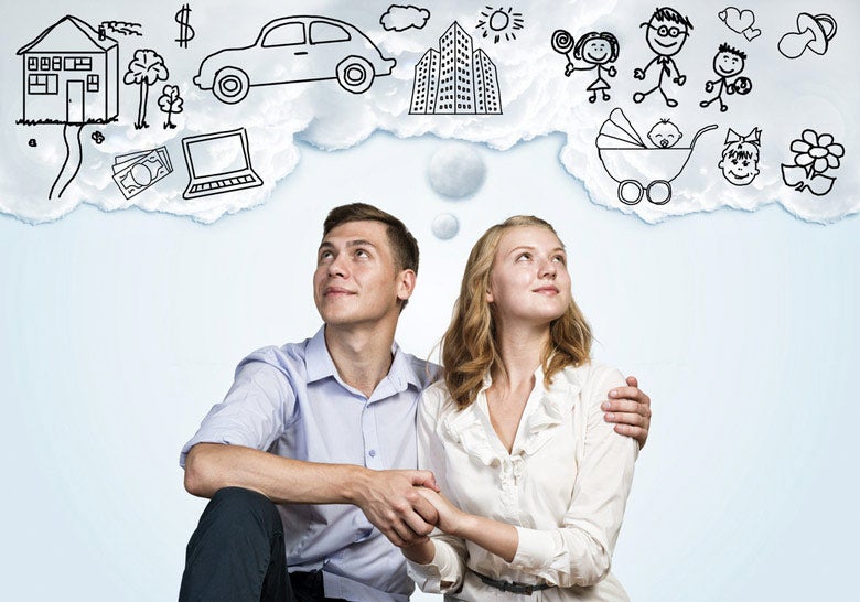 Parents-to-be imagining future
