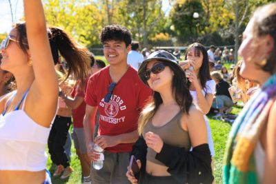 Student crowd watching performance