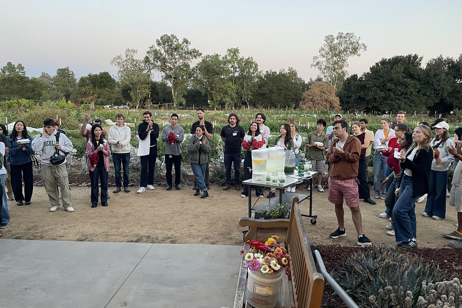 Image of incoming PhD students meeting at the First-Year PhD Community Program welcome event.