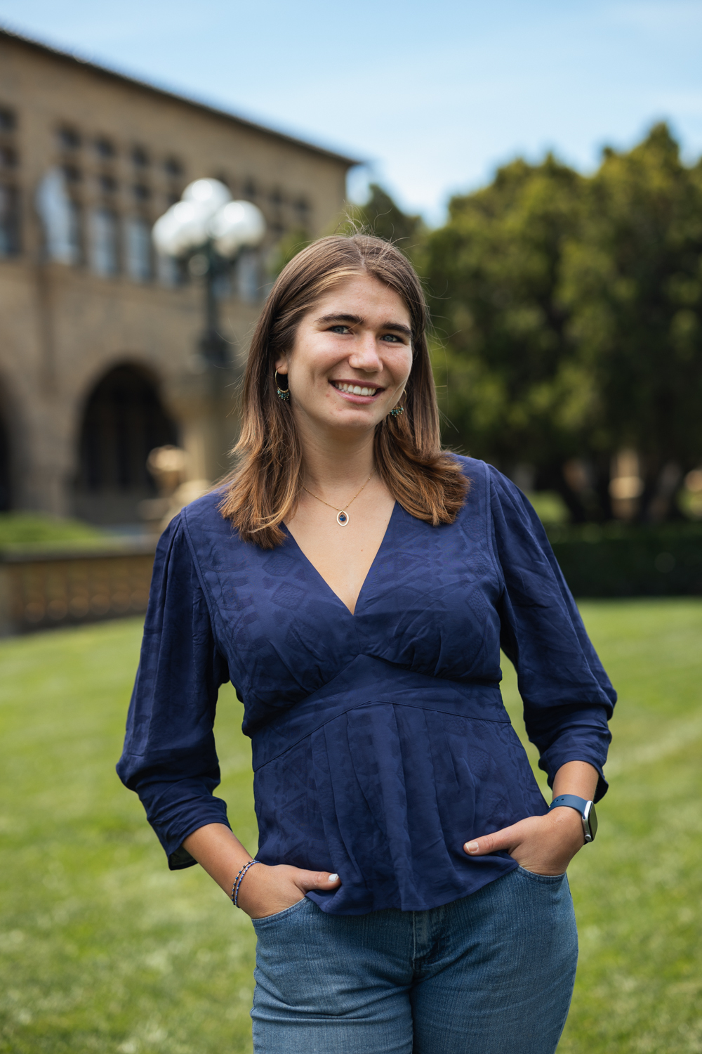 Heloise Hoffmann posing on the Stanford campus