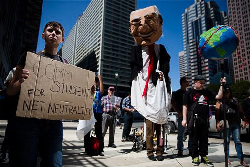 Protesters calling for net neutrality