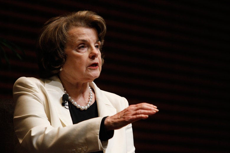 Dianne Feinstein speaking at Stanford