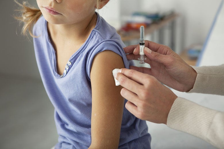 girl receiving vaccination