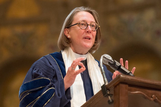 Jane Shaw at the podium