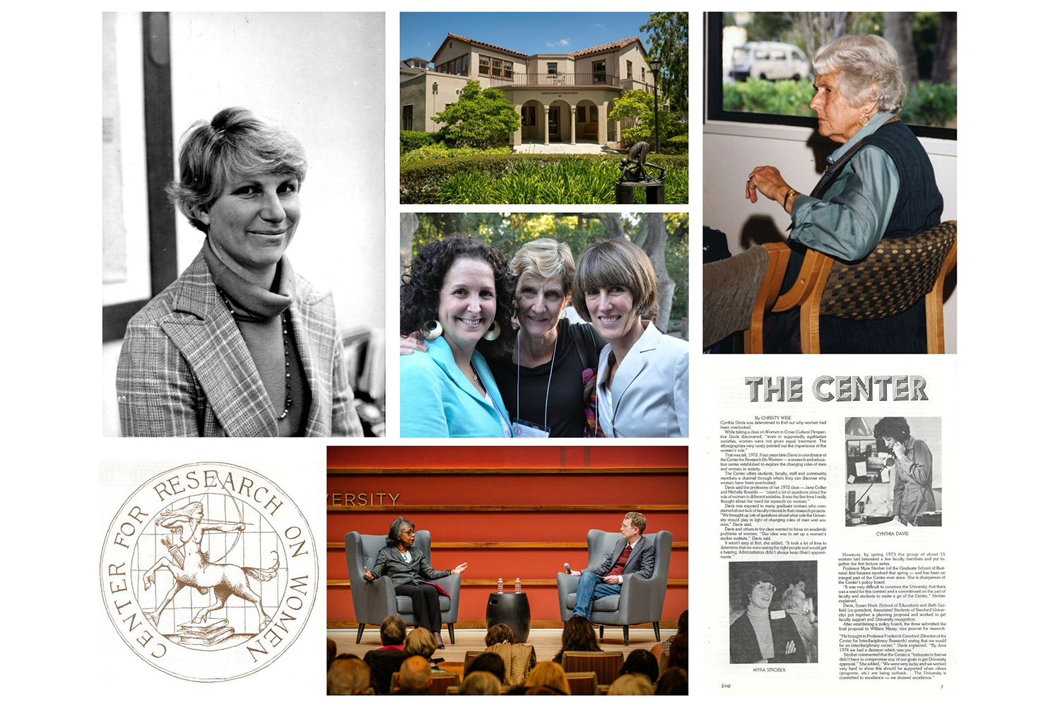 Collage of historical images from Clayman Institute