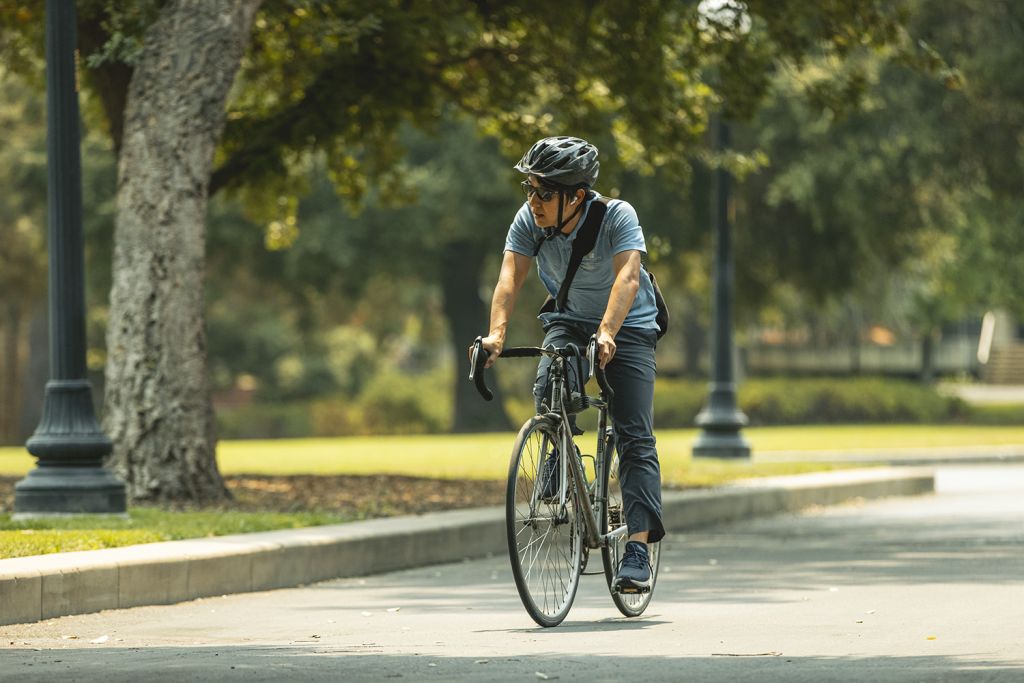 Man riding a bike