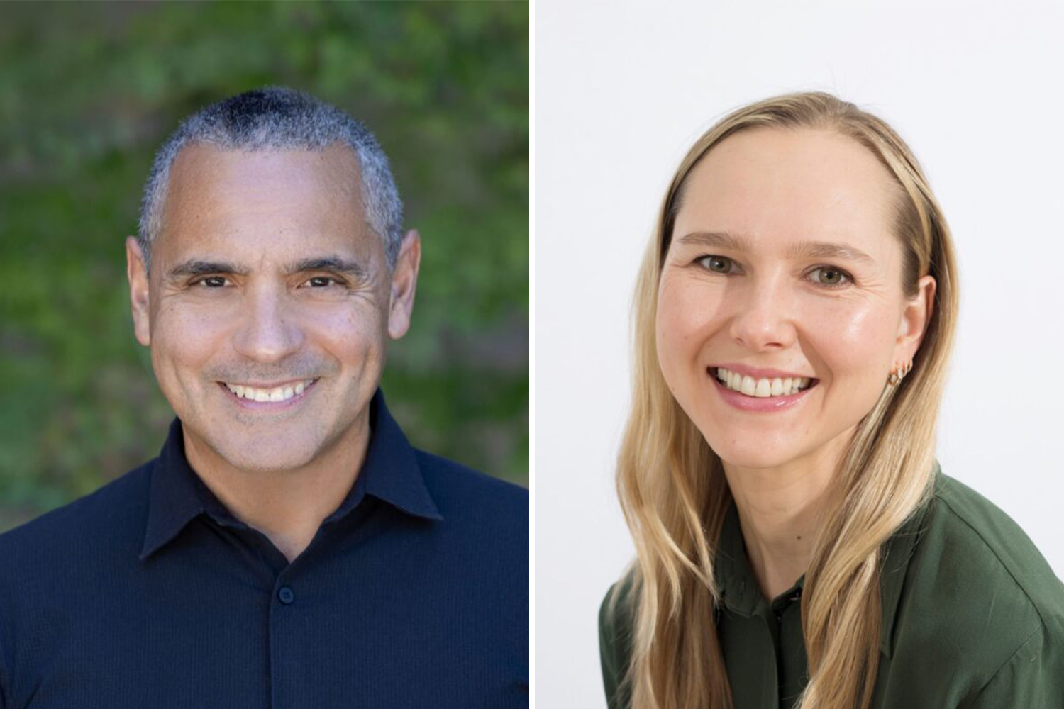 Side by side profile photos of Victor Carrión and Daria Bukhman.
