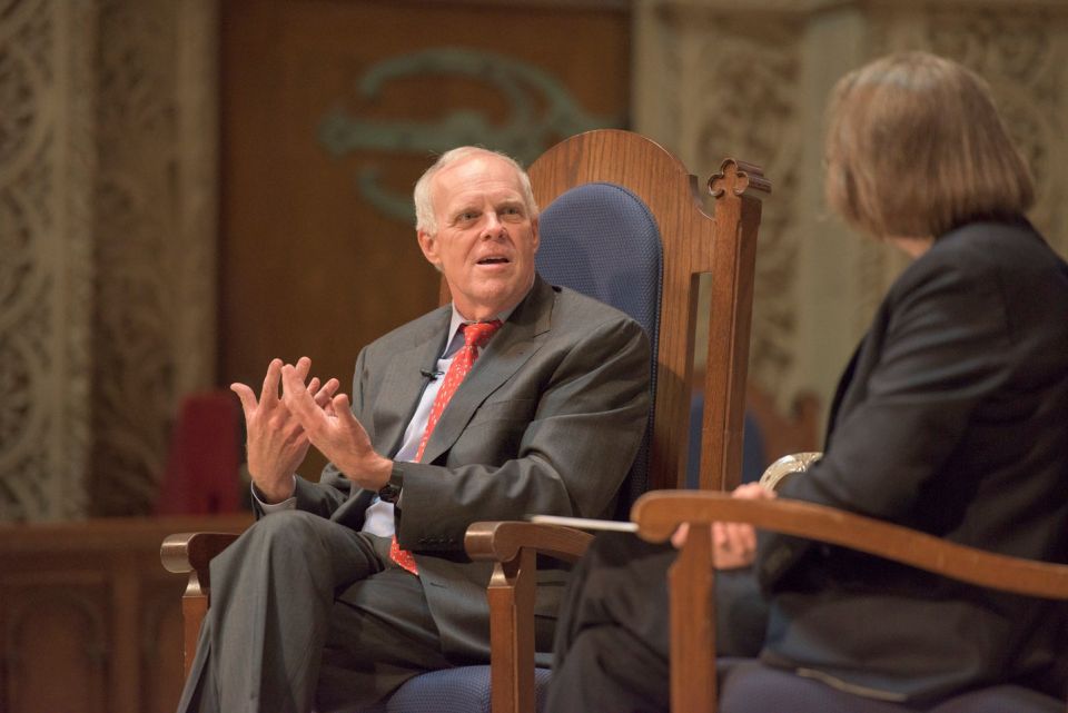 John Hennessy in conversation with Jane Shaw in Memorial Church