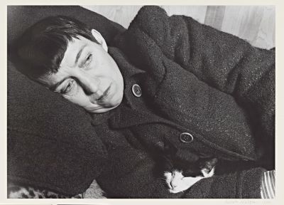 Barbara Morgan and Berenice Abbott were two successful interwar photographers based in New York. At first glance, this photograph seems like a somber wartime portrait, but the cat nestled into Abbott’s arm adds a bit of warmth.