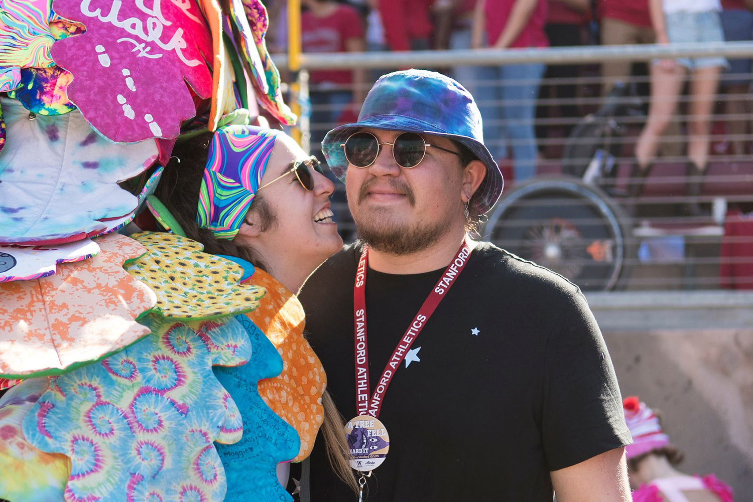 Image of Caroline Kushel and Dahkota Brown together at Stanford Stadium.