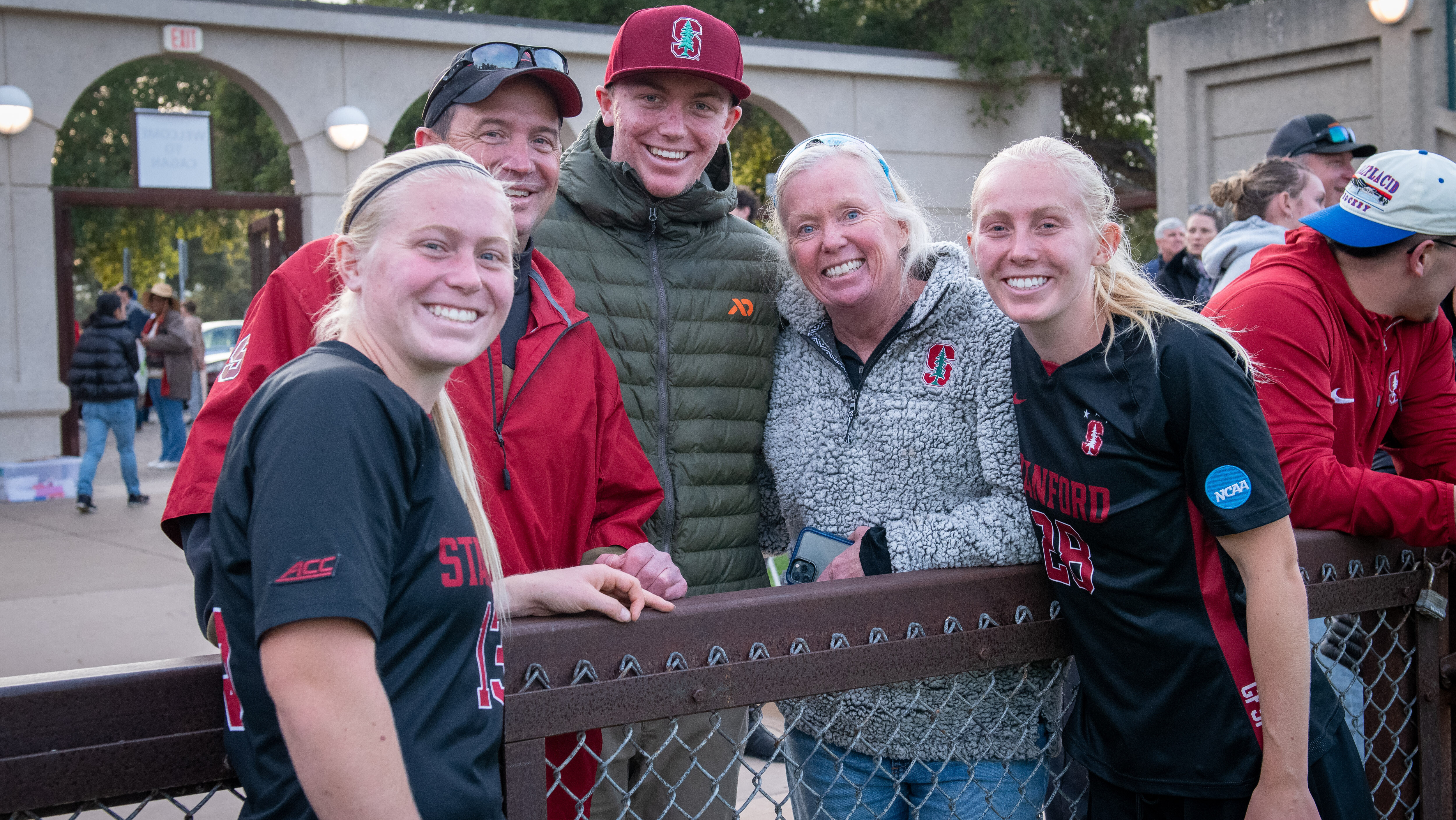 Olympian Sammy Smith posing with her family at Stanford