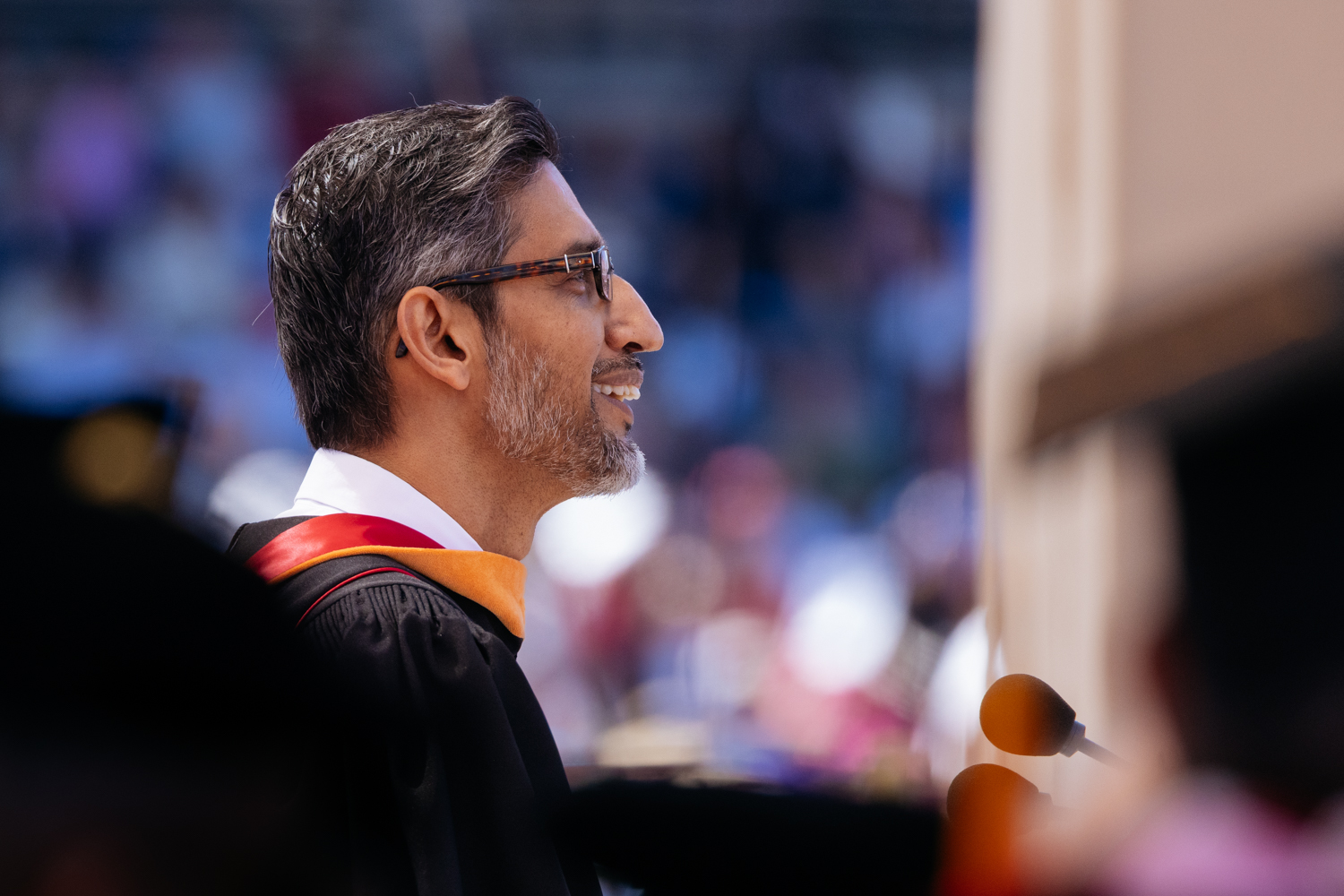 Sundar Pichai speaking at Commencement 2026
