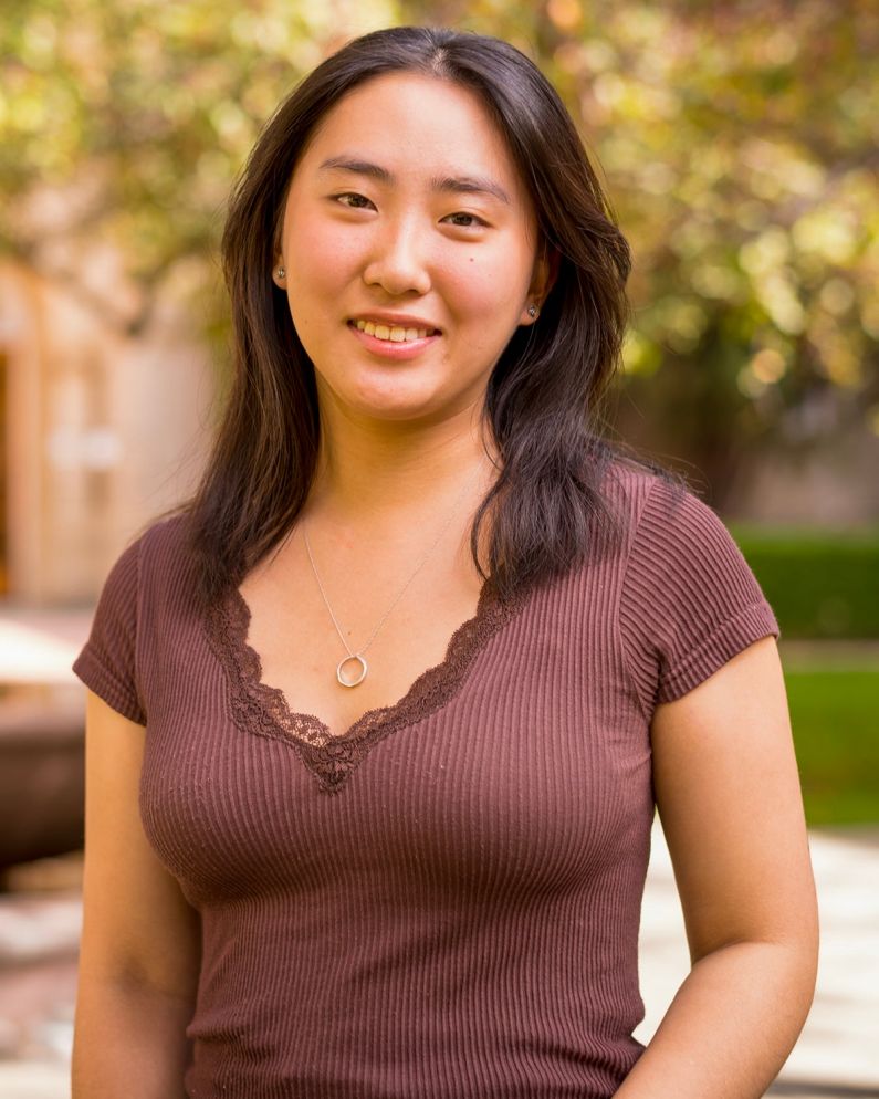 Anna Yang Stanford Class of 2027 poses for a portrait in Toyon Hall in Stanford California October 12, 2023.