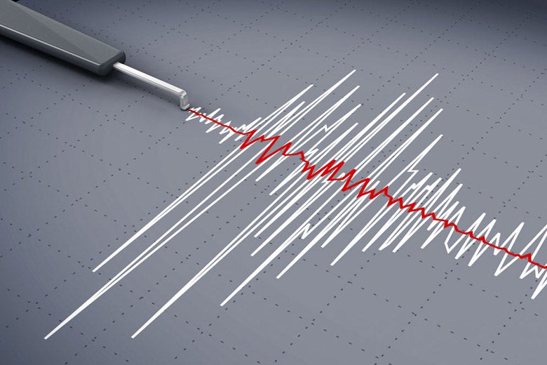 Graph showing seismic activity