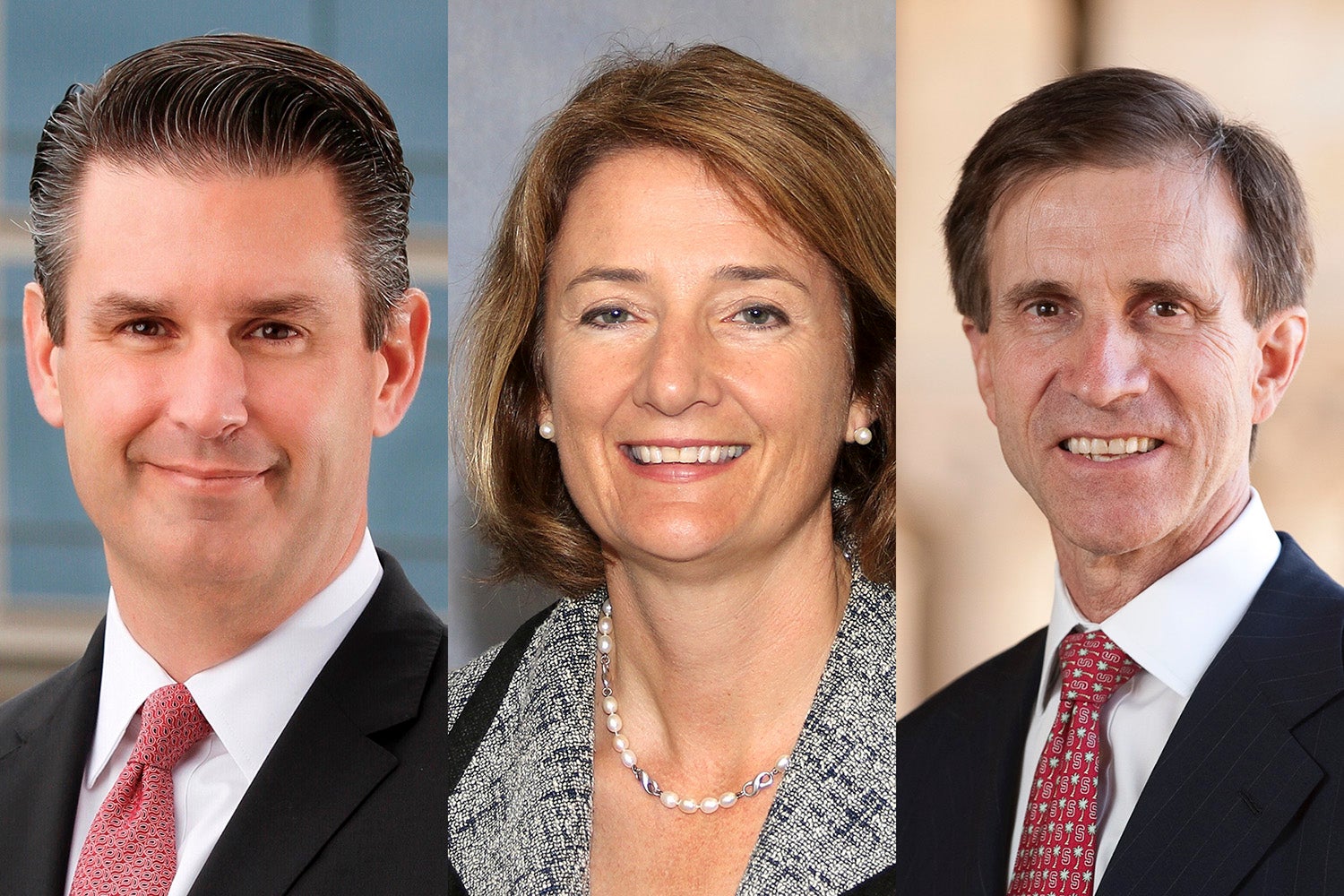 David Entwistle, president and CEO of Stanford Health Care; Dr. Mary Hawn, chair of the Department of Surgery in the School of Medicine; and Randy Livingston, the university’s vice president for business affairs, CFO and liaison for Stanford Medicine.