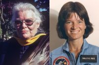 composite portraits: Carolyn Lewis Attneave; Sally Ride