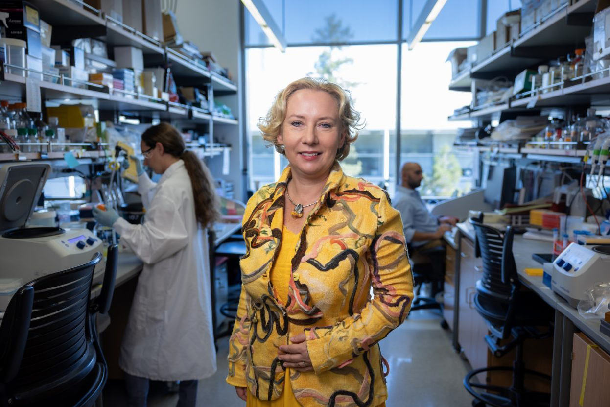 Joanna Wysocka in the lab.