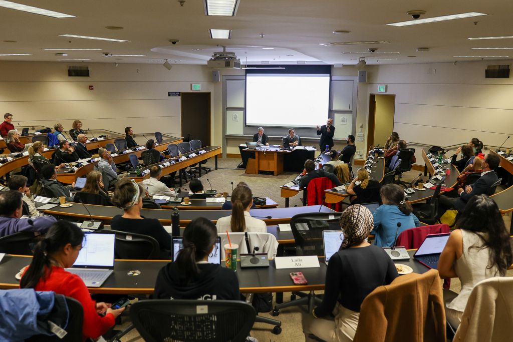 Larry Marshall during a presentation on the Office of Community Standards at the Faculty Senate