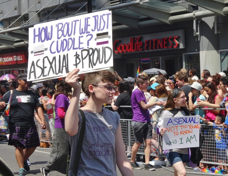 Asexual marchers at World Pride Parade Toronto 2014