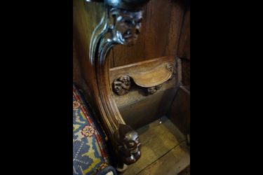 During long services medieval monks leaned against narrow wooden ledges know as misericords, informally known as 'mercy seats.'