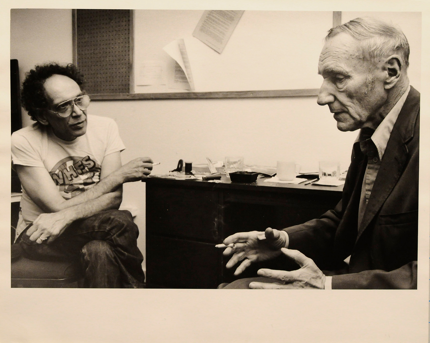 Image of Al Aronowitz and William Burroughs in Boulder, CO.