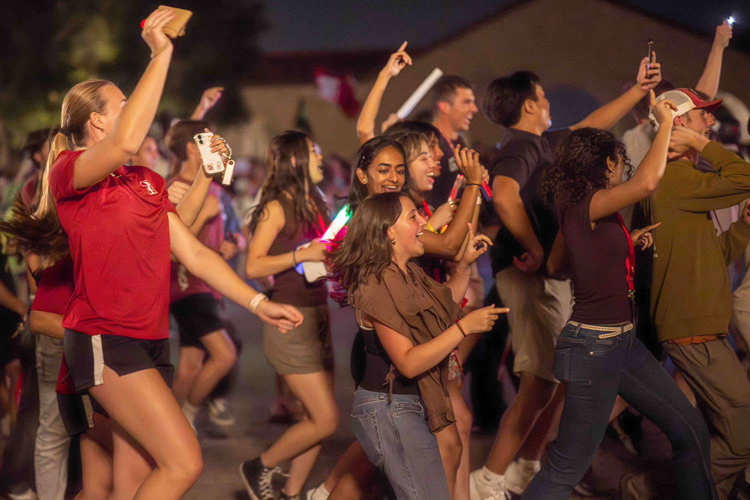 Students dance on the Quad.