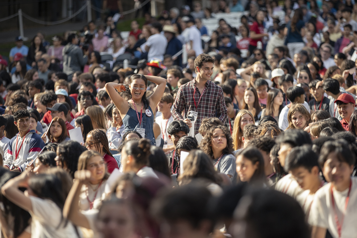 A wide shot of the student crowd attending Convocation.