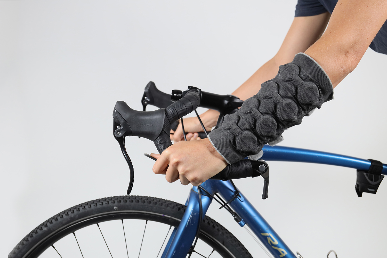 Potential application of Haptiknit arm sleeve in navigation, in this case by bicycle