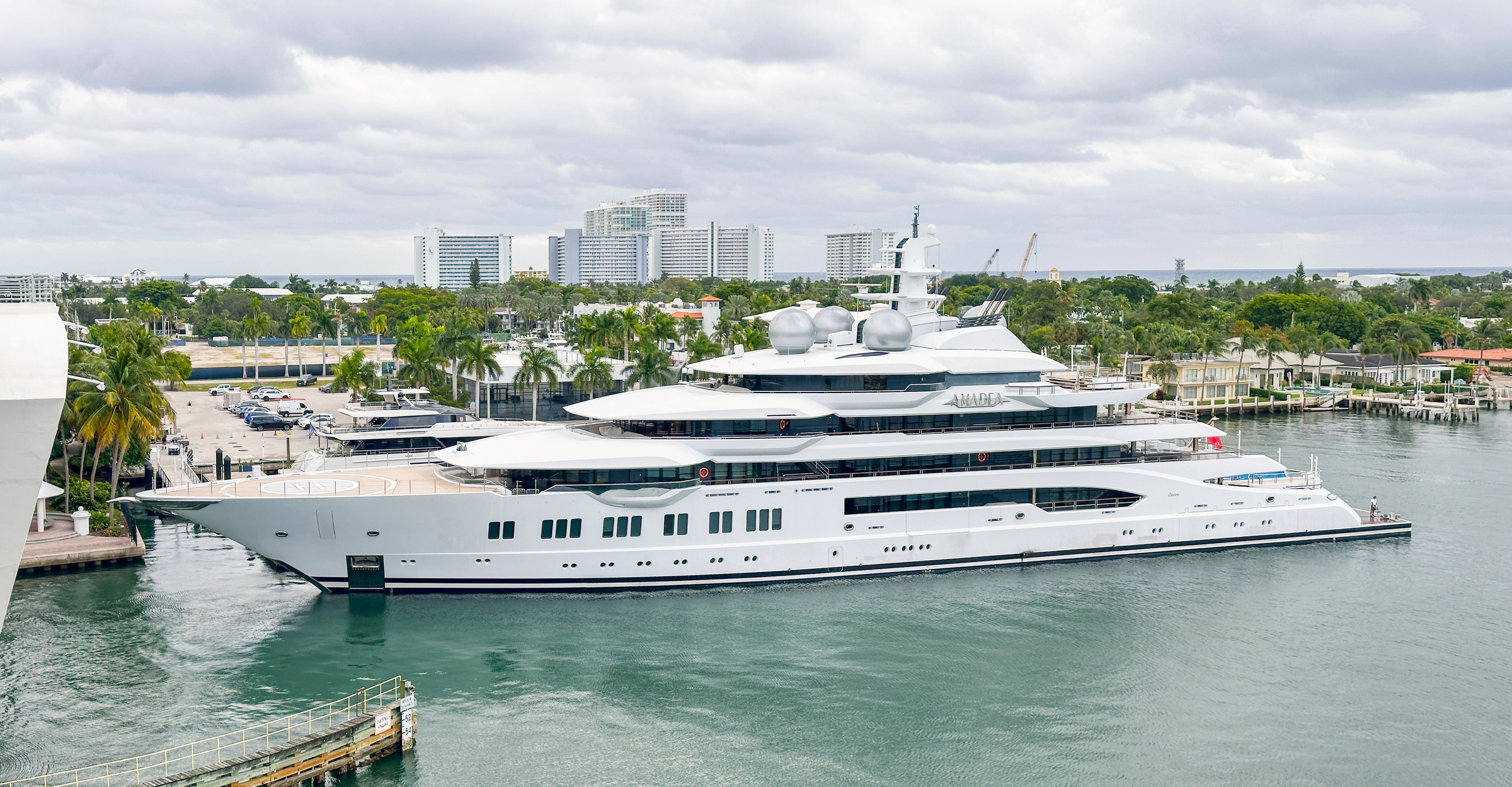 The motor yacht Amadea, alleged to belong to sanctioned Russian oligarch Suleiman Kerimov and seized by the U.S. government in 2022 and was 