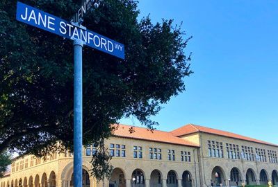 Jane Stanford Way street sign