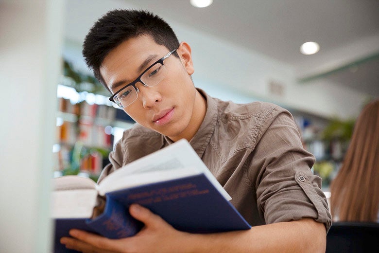 student studying a textbook