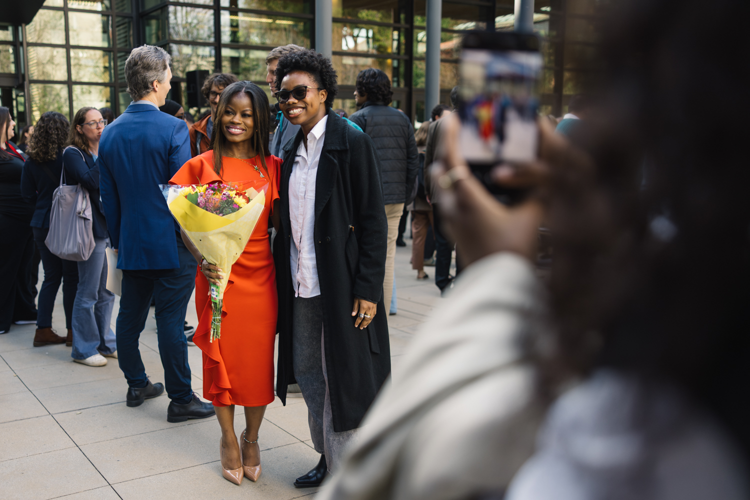 Favour Nerrise poses with bouquet