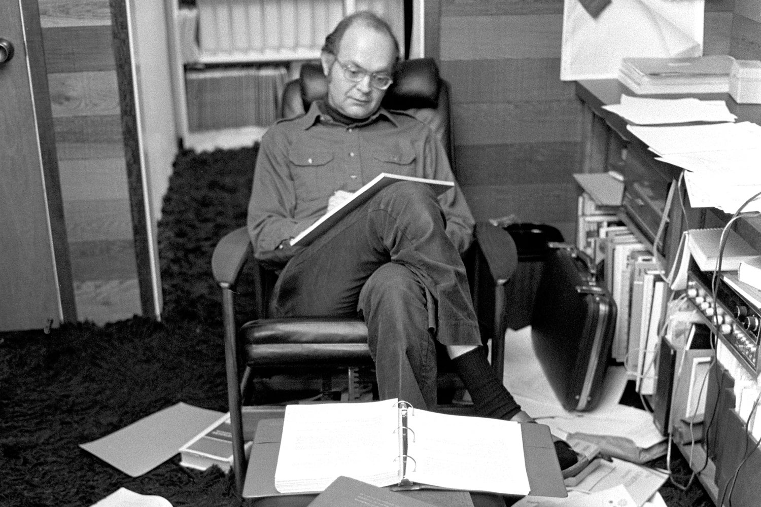 Donald Knuth in his home office