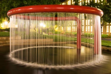 The fountain outside Green Library.