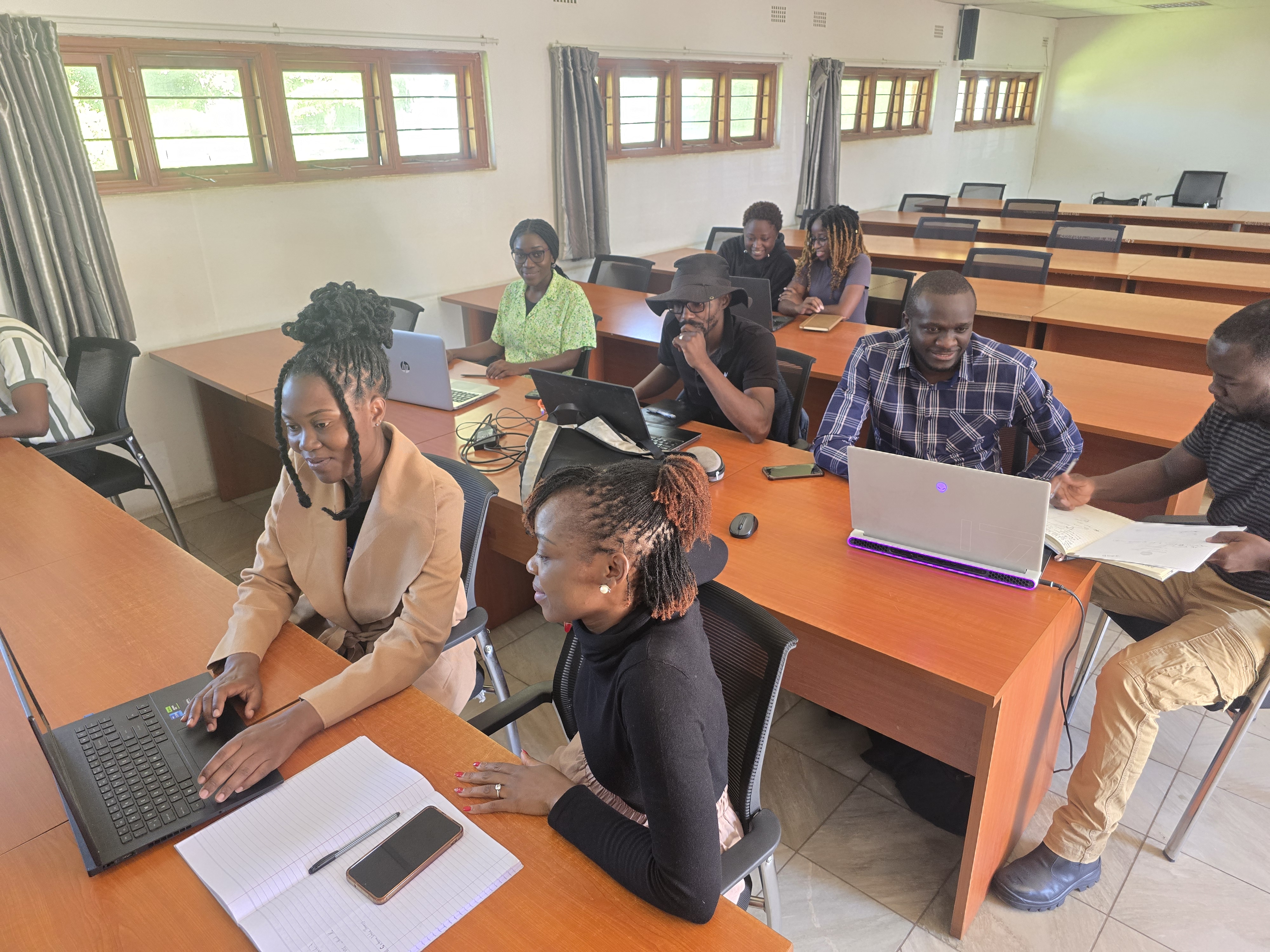 Students in a course at Copperbelt University in Zambia on data science and AI for mineral exploration.
