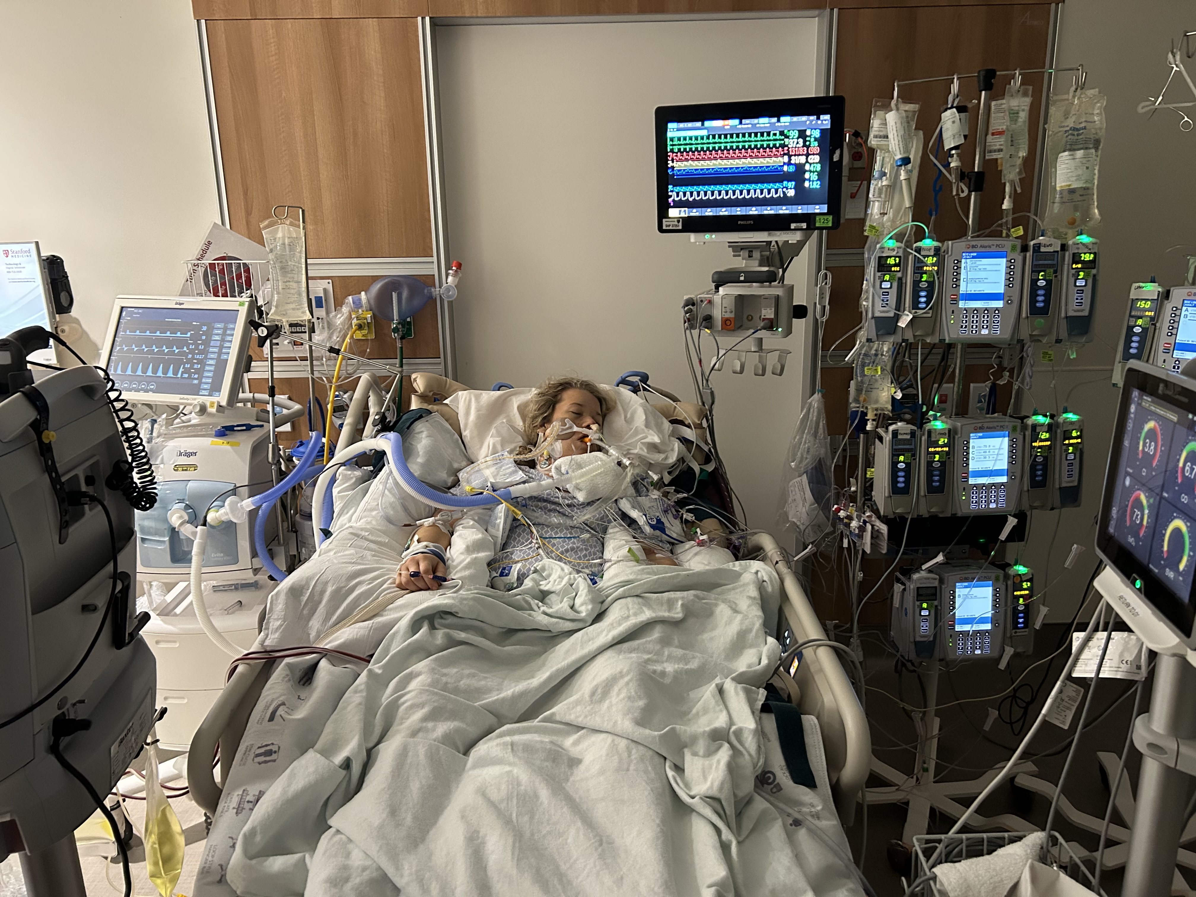 Josie Fabian in treatment at Stanford Hospital